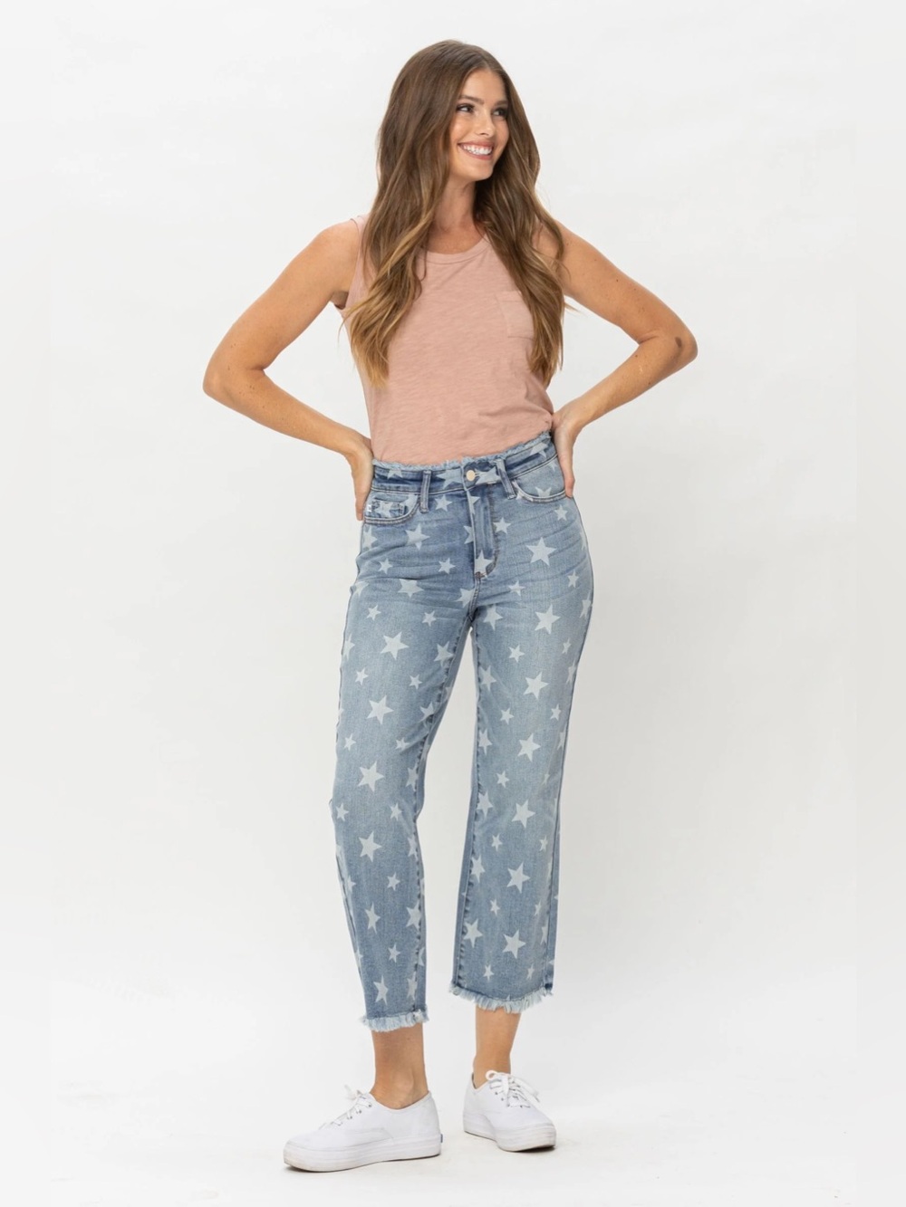 Judy Blue NWT Cropped Straight Star Jeans Sz 13/31